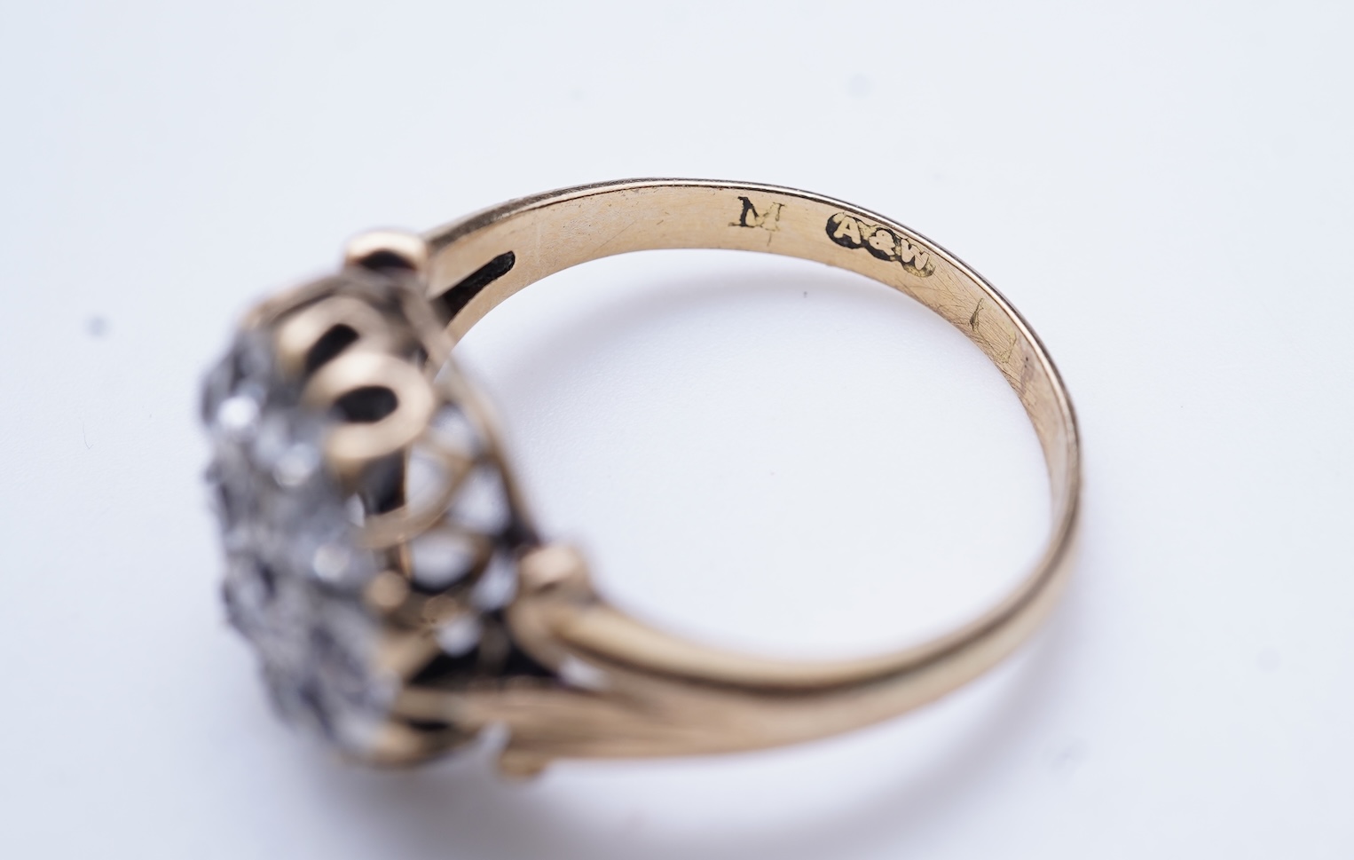 A diamond cluster ring, circa 1900